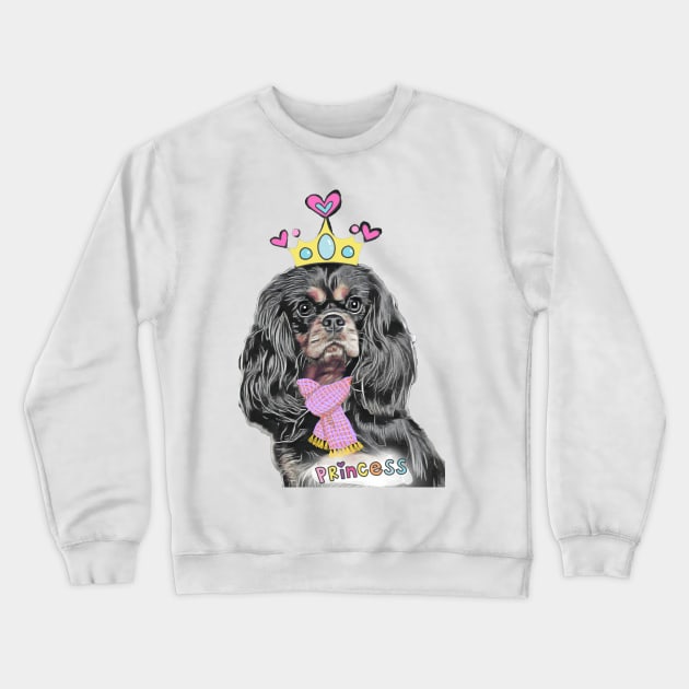 Secret, a black and tan champion Cavalier Crewneck Sweatshirt by Walters Mom